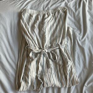 Anthropologie Cloth & Stone Striped Strapless Jumpsuit